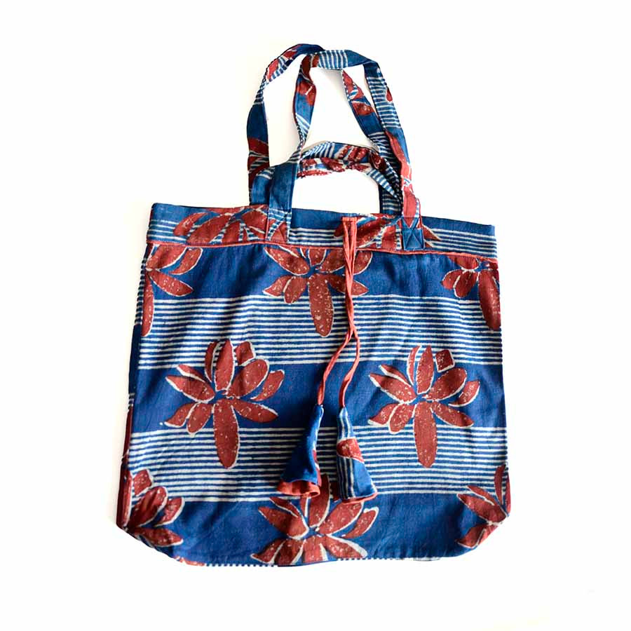 red lotus tote bag