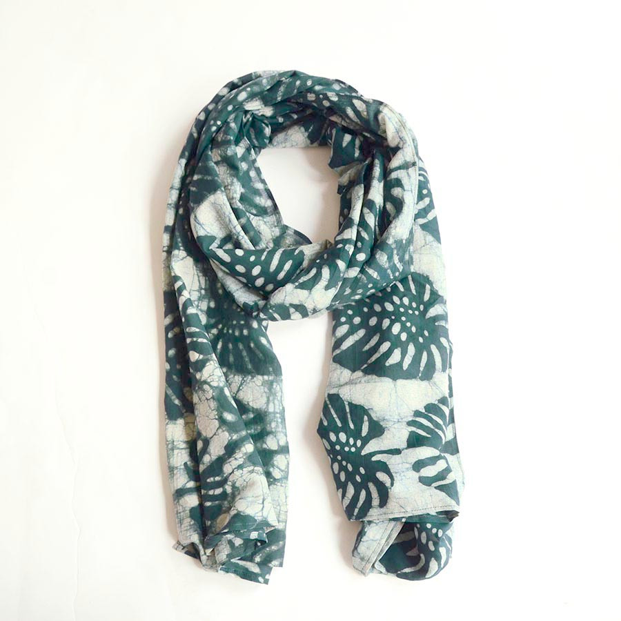 block printed cotton scarf