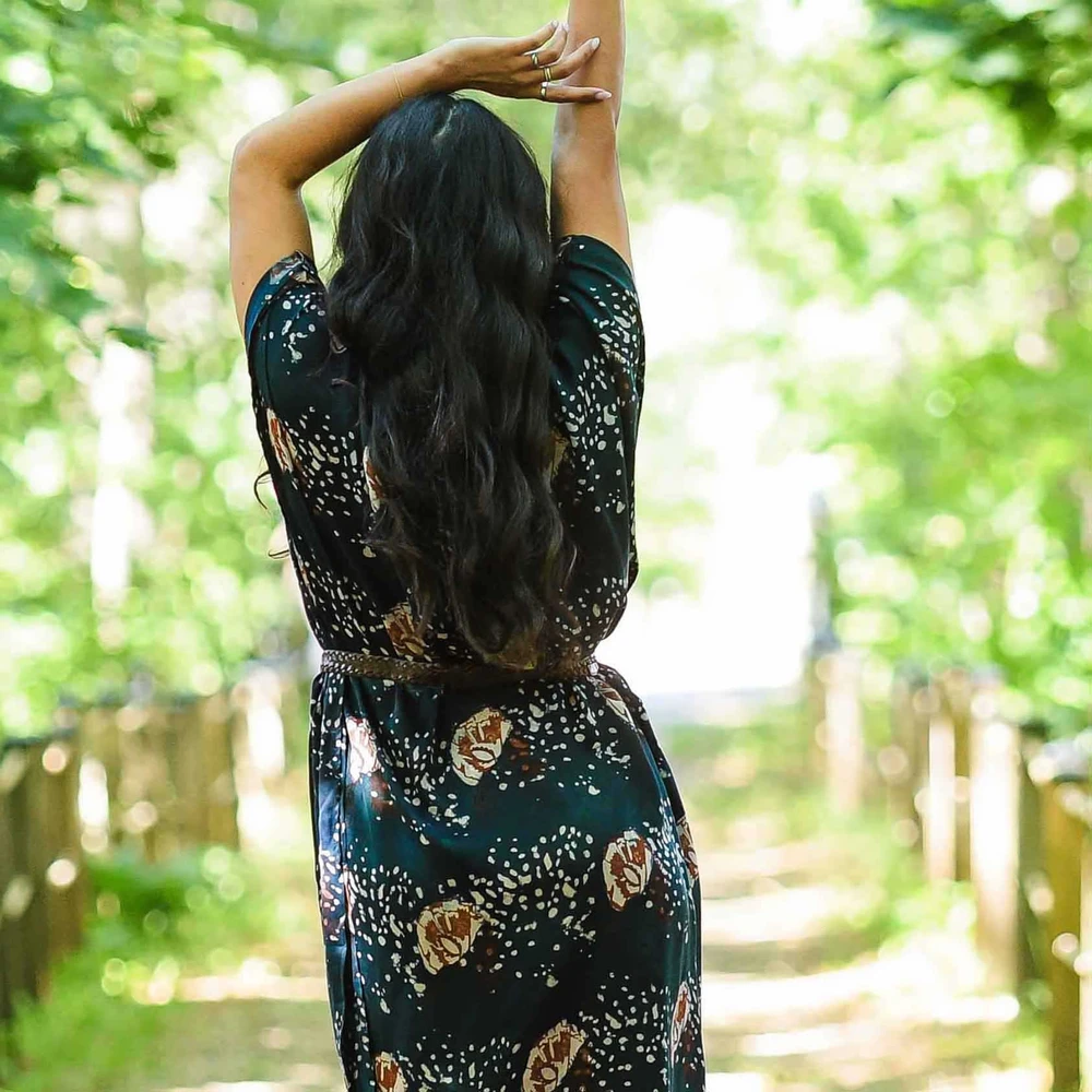 green maxi dress