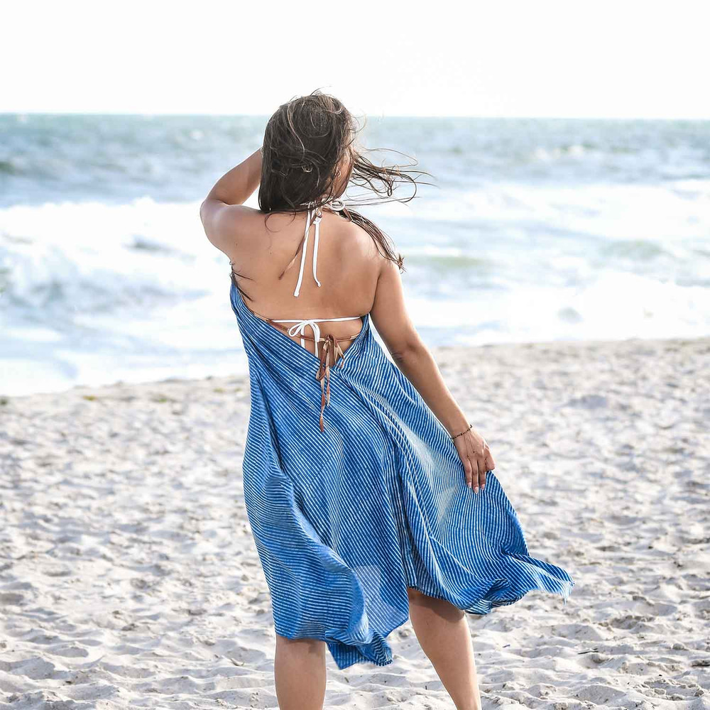 striped beach dress