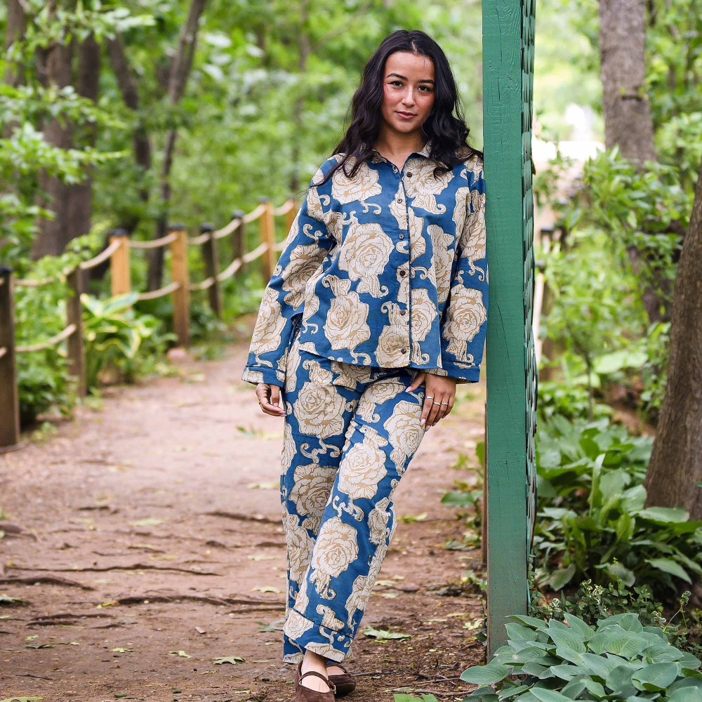 floral cotton pajama set