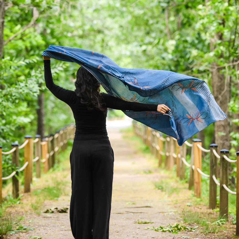 lightweight blue scarf