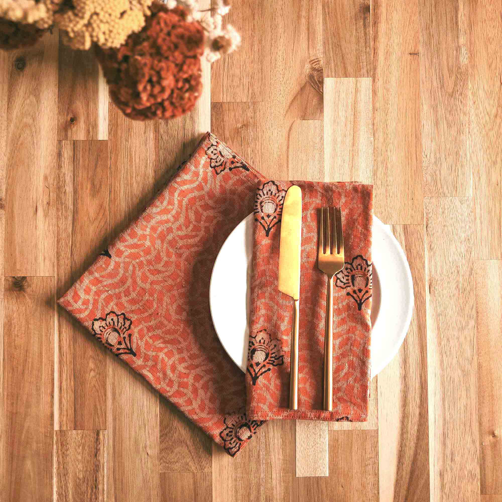 coral pink dinner napkins