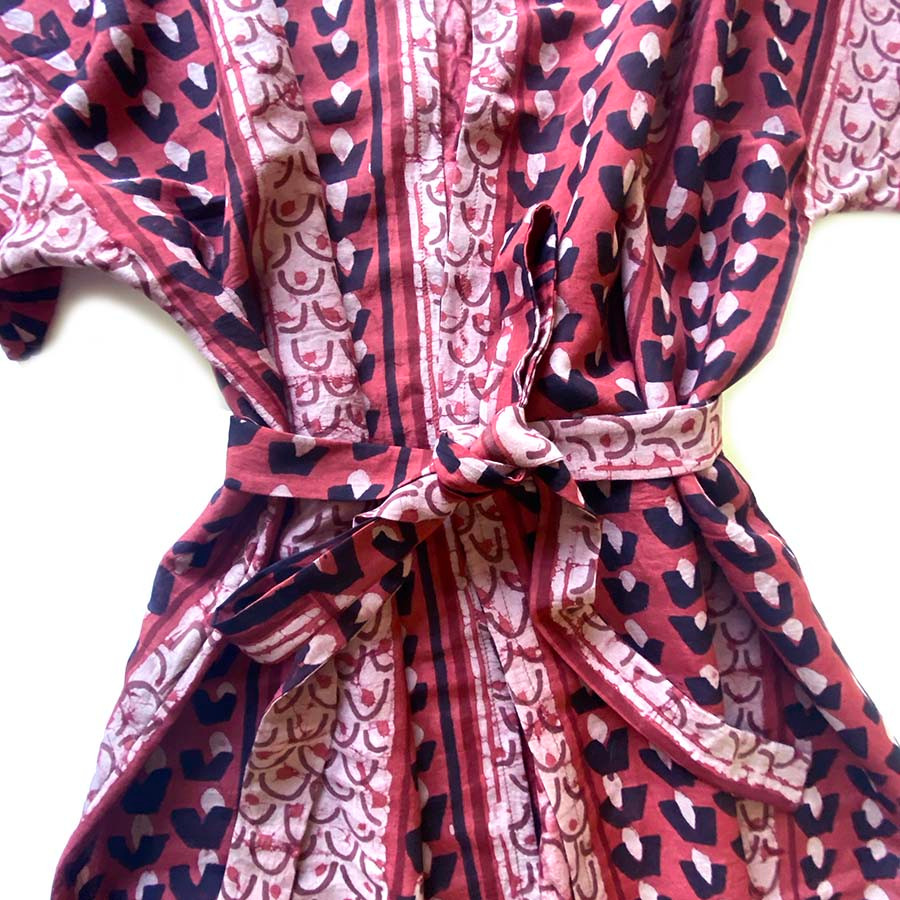 Block print beach cover up
