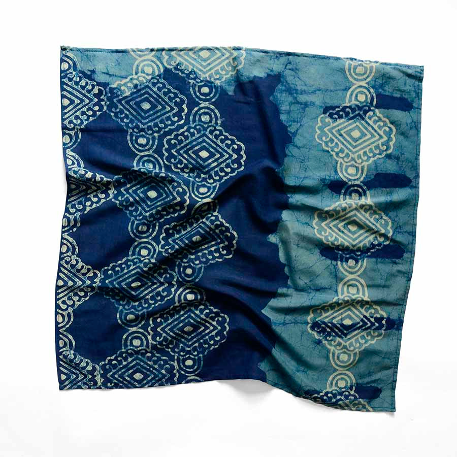 block print square scarf sohna