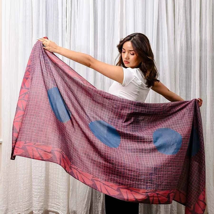 Purple Cotton Silk Scarf | Babs SAMPLE