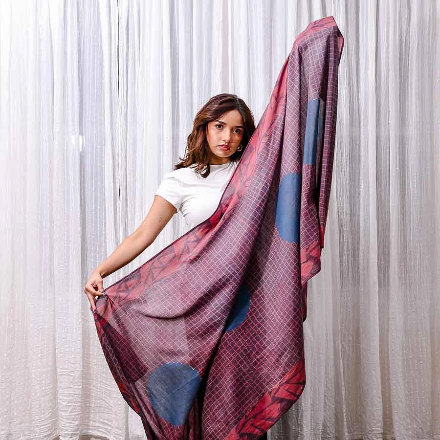 Purple Cotton Silk Scarf | Babs SAMPLE