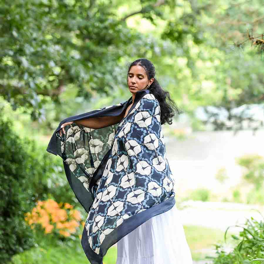artisan indigo scarf