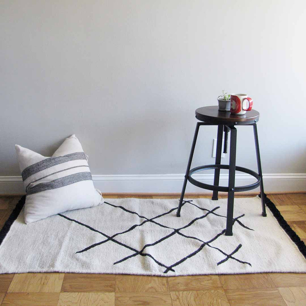 Cross Hatch Dhurrie Rug