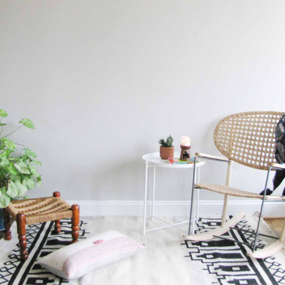 white and blush pink pillow