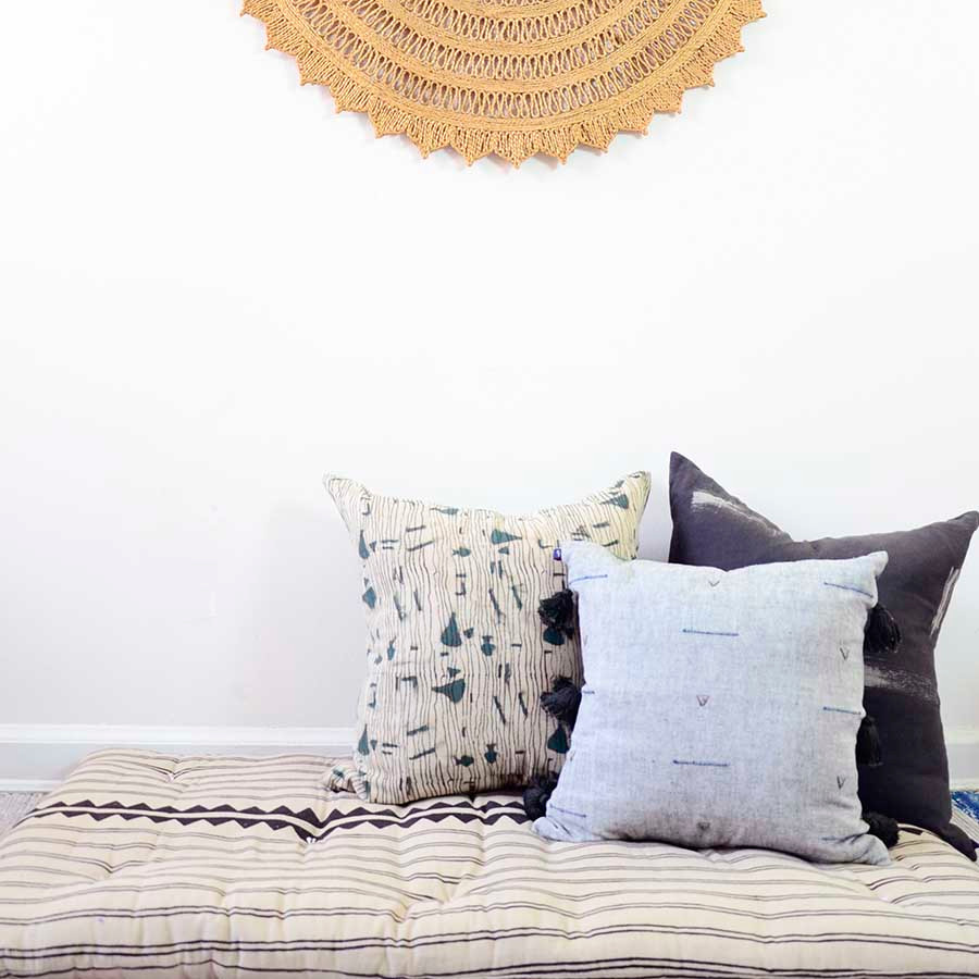 grey tassel throw pillow