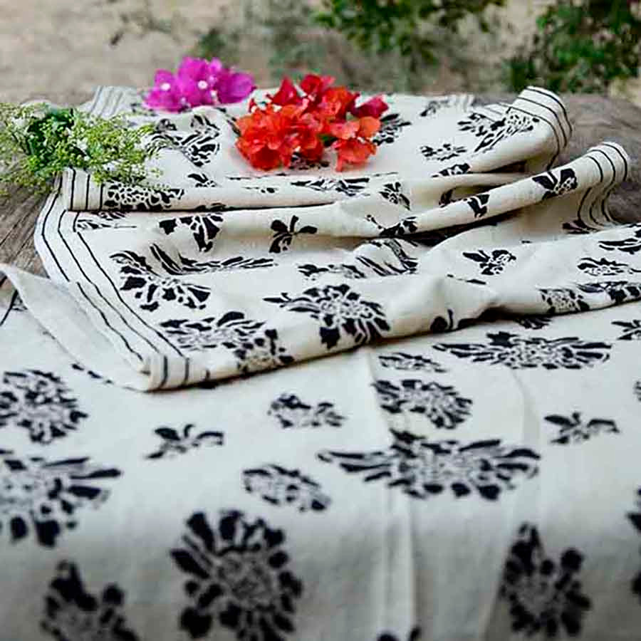 block print table runner