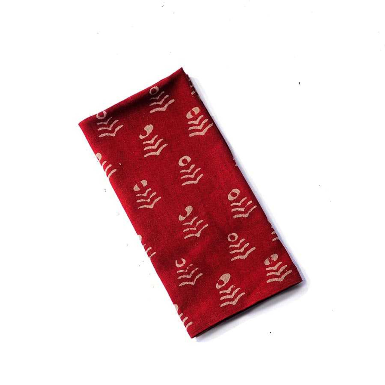 Red Block Print Table Runner | Genda Phool