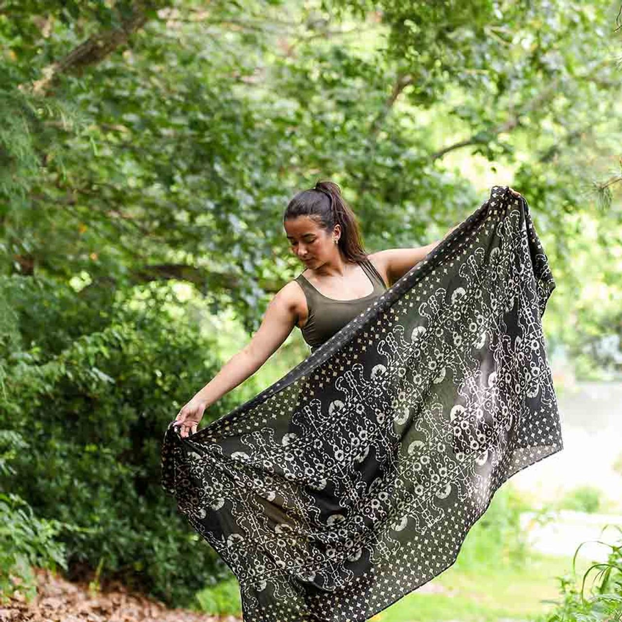Ichcha Black Lux Scarf Wrap: Elegant Cotton Silk | Shop Now