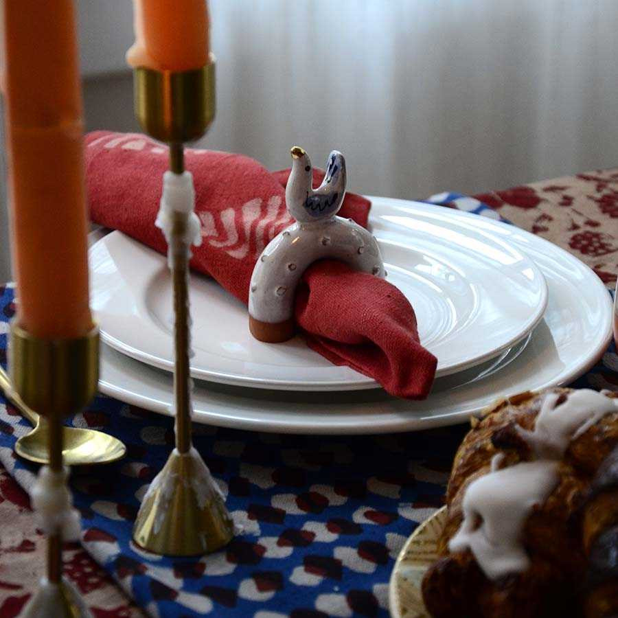 White Ceramic Handmade Napkin Rings ichcha