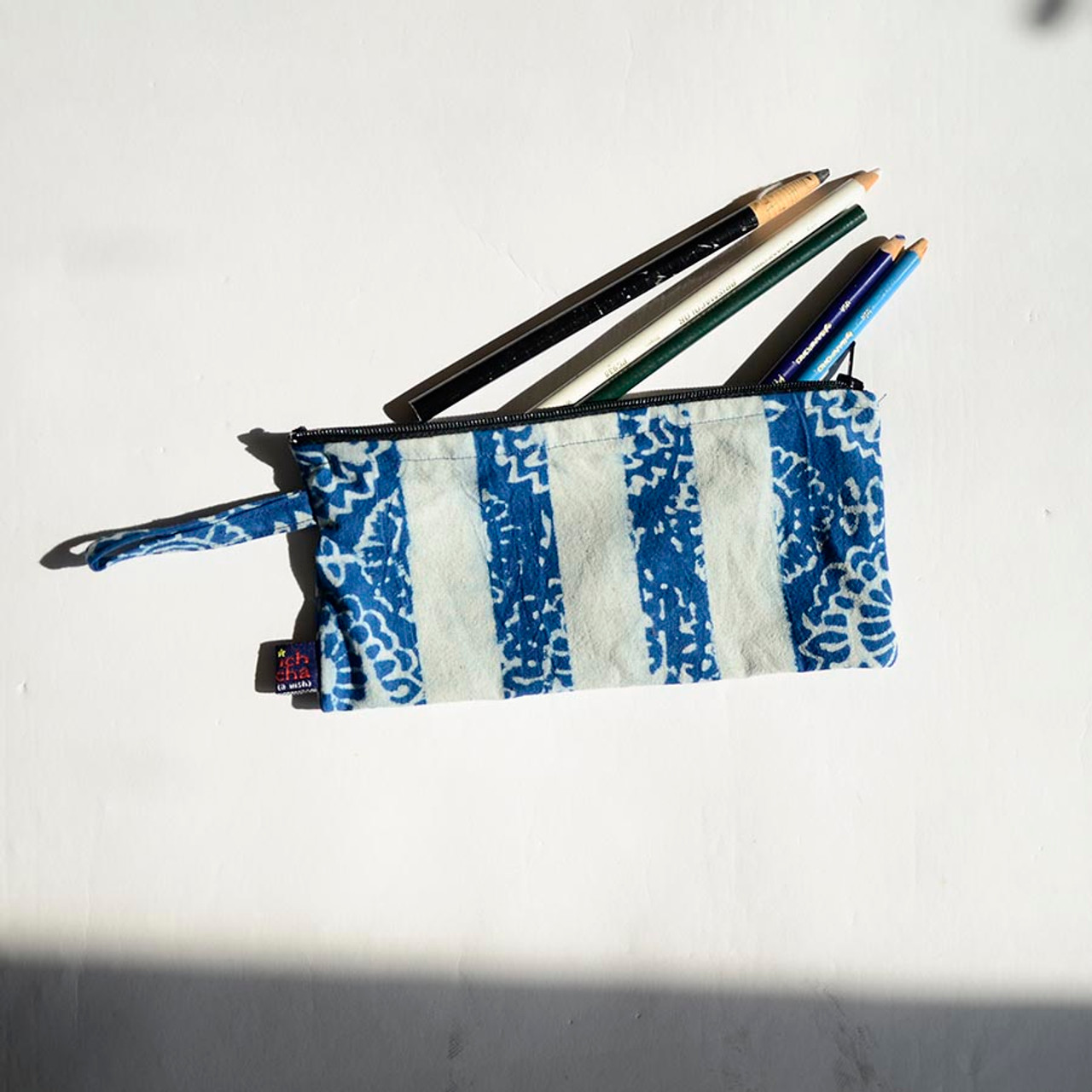 Block Printed Zero Waste Clutch - Pencil Pouch| ichcha Block Printed Zero Waste Clutch - Pencil Pouch| ichcha