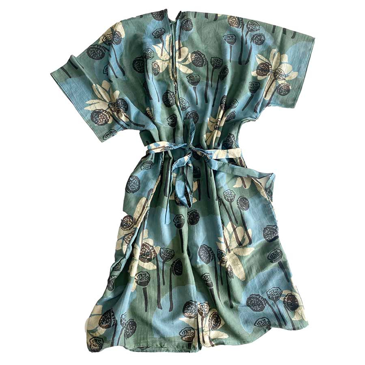Lounge Kimono/Robe Kaftan Dress Beach Coverup - Lotus - Ichcha