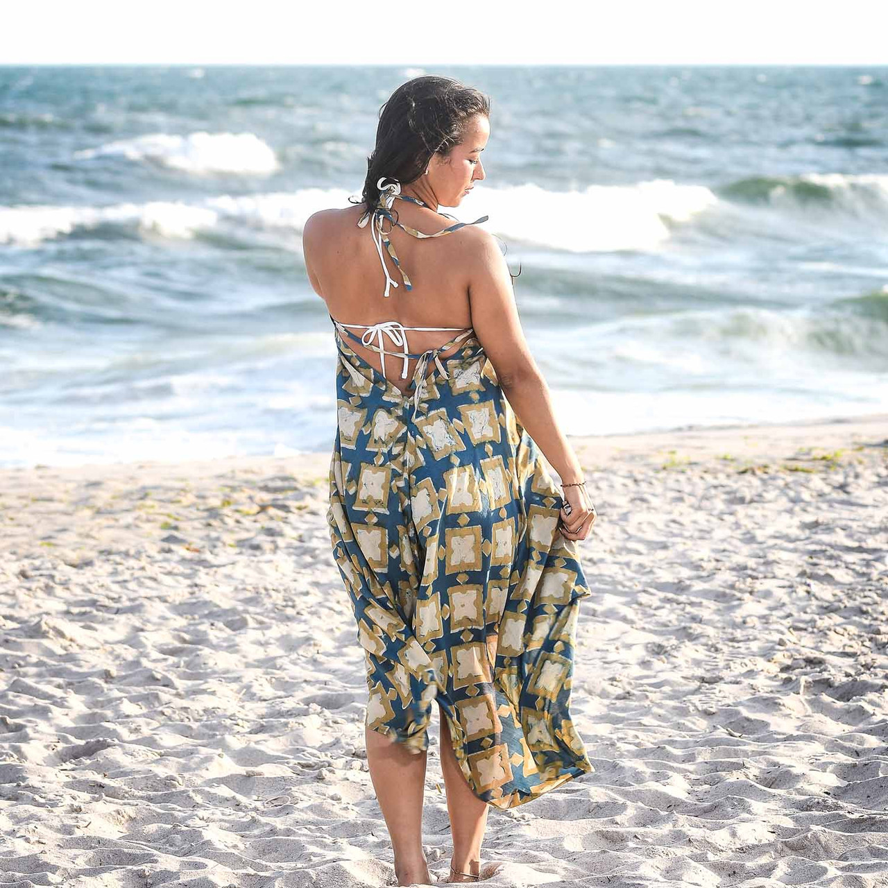 green casual maxi dress Sunshine Pleated Color:Pacific Blue sexy lace Japanese Lolita Ruffled Sweet square neckline