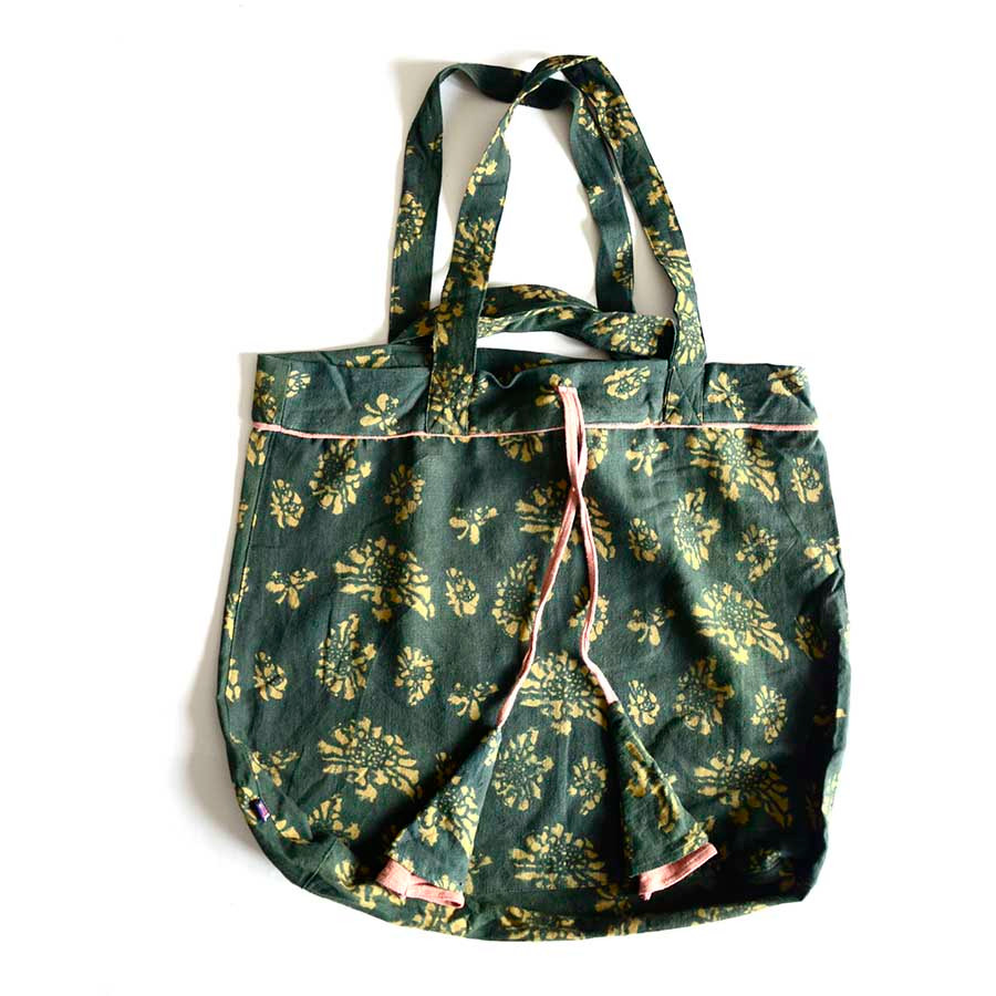 Large Block Printed Tote Bag Marigold ichcha