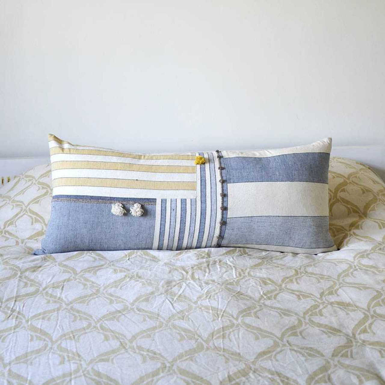 Handloomed Textured Extra Long Lumbar Pillow - DAWN