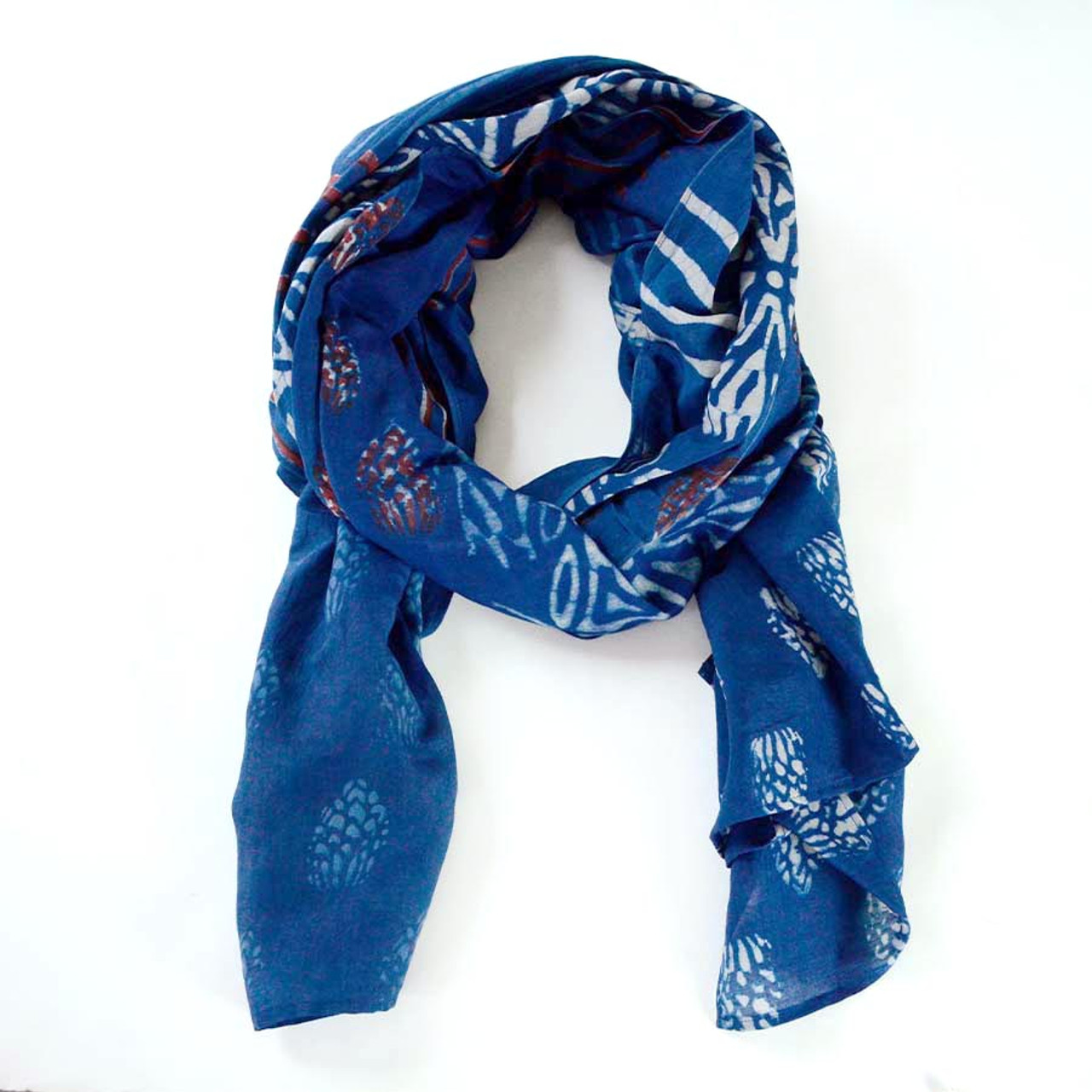 Labyrinth Wool Block Print Scarf - The Amma Shop