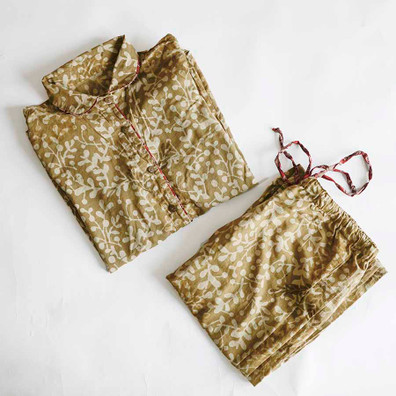 Hand Block Printed Cotton Petite Pajama Set - Alfu