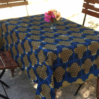 block print tablecloth rectangle