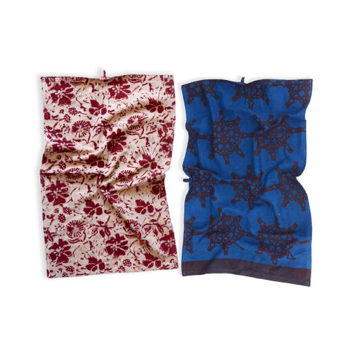 block print tea towels