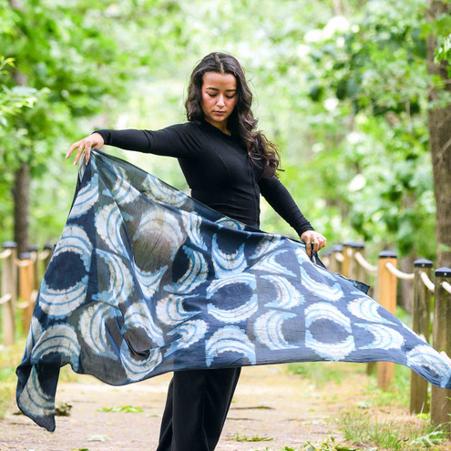 abstract cotton silk scarf