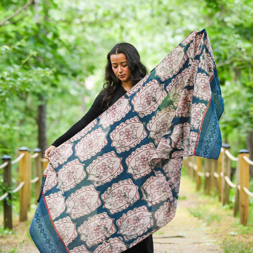 floral cotton silk scarf