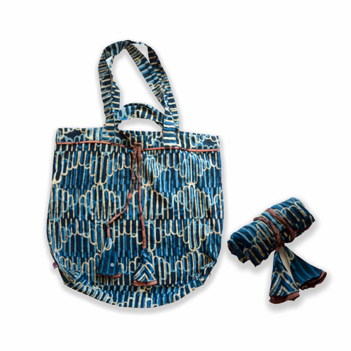 blue market tote bag