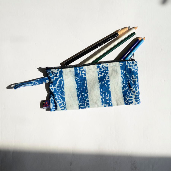 Block Printed Zero Waste Clutch - Pencil Pouch| ichcha