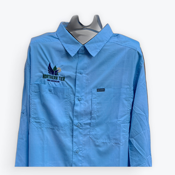 Shirt. Button. Silver Ridge Plaid Long Sleeve - RIPPLE BLUE