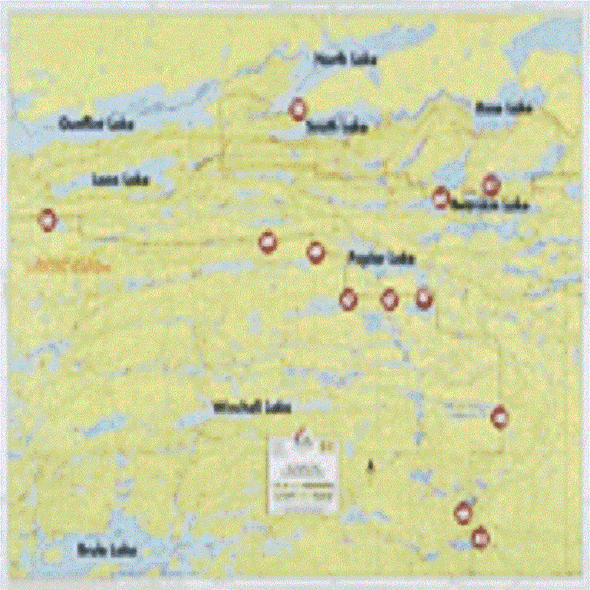 Map. Ely. F-13. Gunflint Trail