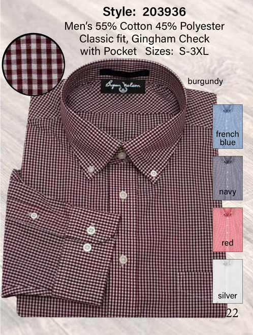 DRESS SHIRT COLLECTION - 203936 BLUE GING - SM