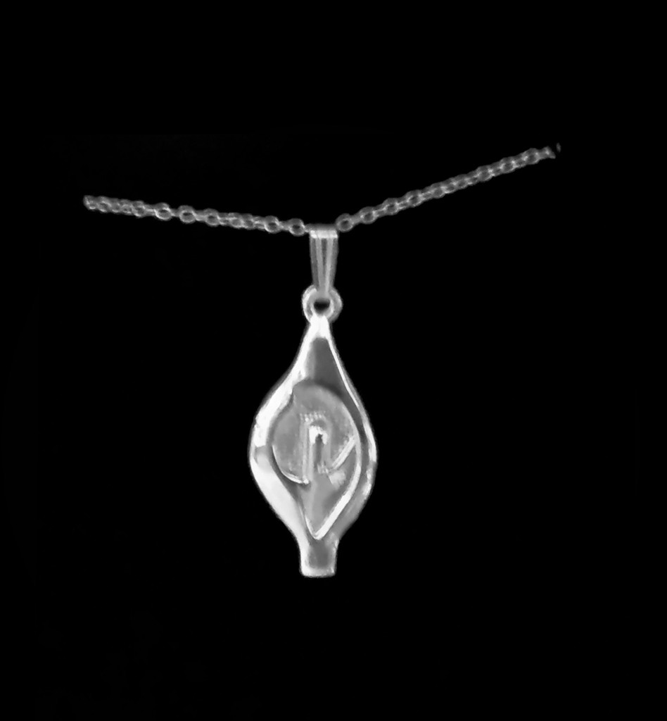 Solid Silver Easter Lily Pendant