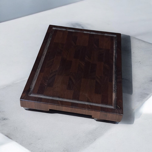 Black Walnut End Grain Cutting Board - Medium top view Black Walnut End Grain Cutting Board - Medium top view