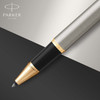 Bút Bi Dạ Parker IM Rollerball Pen Brushed - Ngòi F - Mực đen - 1931663