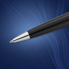 Bút bi Waterman Expert Ballpoint Pen Black Lacquer with Chrome Trim - Ngòi M - Mực xanh - S0951800