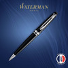 Bút bi Waterman Expert Ballpoint Pen Black Lacquer with Chrome Trim - Ngòi M - Mực xanh - S0951800