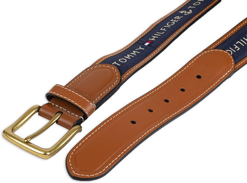 Dây lưng nam Tommy Hilfiger Men's Ribbon Inlay Belt - Size 34 - 11TL02X032 - Chính hãng