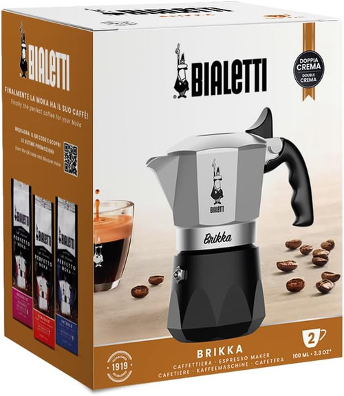 Ấm pha cà phê Bialetti New Brikka 2023 - 2 cups - Made in Romania