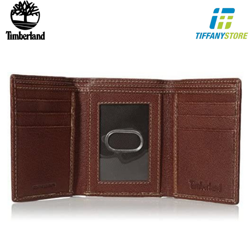 Ví nam Timberland Men's Genuine Leather RFID Blocking Trifold Security Wallet, Brown - D97018/01A