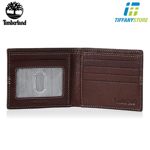 Ví nam Timberland Men's Blix Slimfold Leather Wallet, Brown (Quad Stitch) - D08389/01