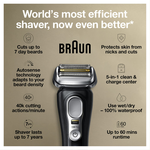 Máy cạo râu Braun Series  9 Pro 9410s Men's Electric Foil Shaver with Wet & Dry - Made in Germany