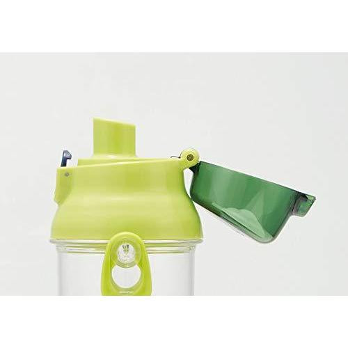 Bình đựng nước trẻ em Skater Dinosaurs màu trong , có dây đeo - 480ml - Made In Japan