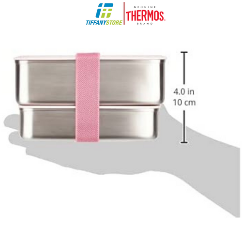 Hộp Cơm hai tầng Bento Thermos DSA-604W, kèm túi giữ nhiệt - 635ml