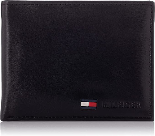 Ví nam Tommy Hilfiger Men's Leather Slim Bifold Wallet - Màu đen - 31TL22X060