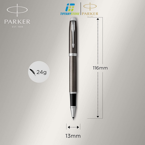 Bút Bi Dạ Parker IM Rollerball Pen Dark Espresso Chrome Trim - Ngòi F - Mực xanh - ‎1931664