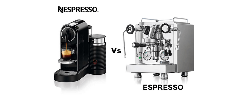 Cà phê pha bằng máy Nespresso so với pha bằng Espresso truyền thống